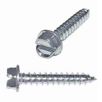 #10 X 1" Hex Washer Head, Slotted, Tapping Screw, Type A, Zinc
